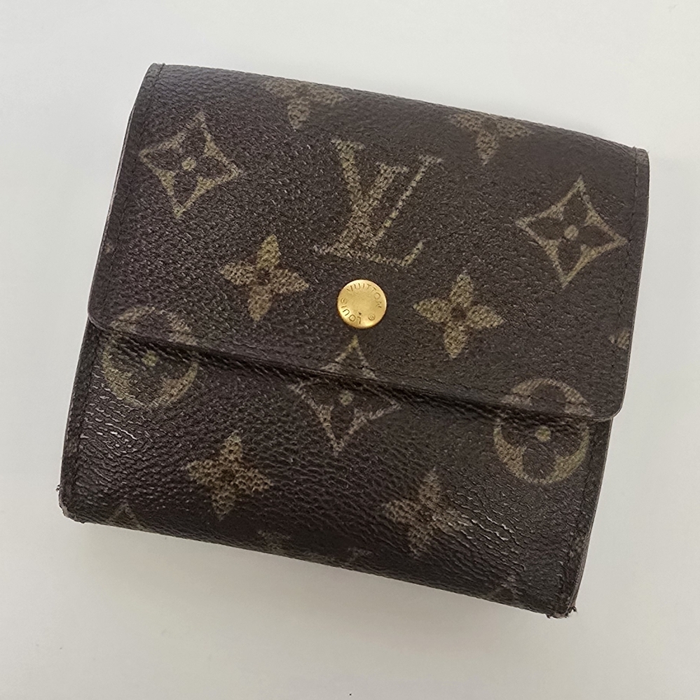 Louis Vuitton Brown Monogram Wallet Folding Double Elise - Super Clean